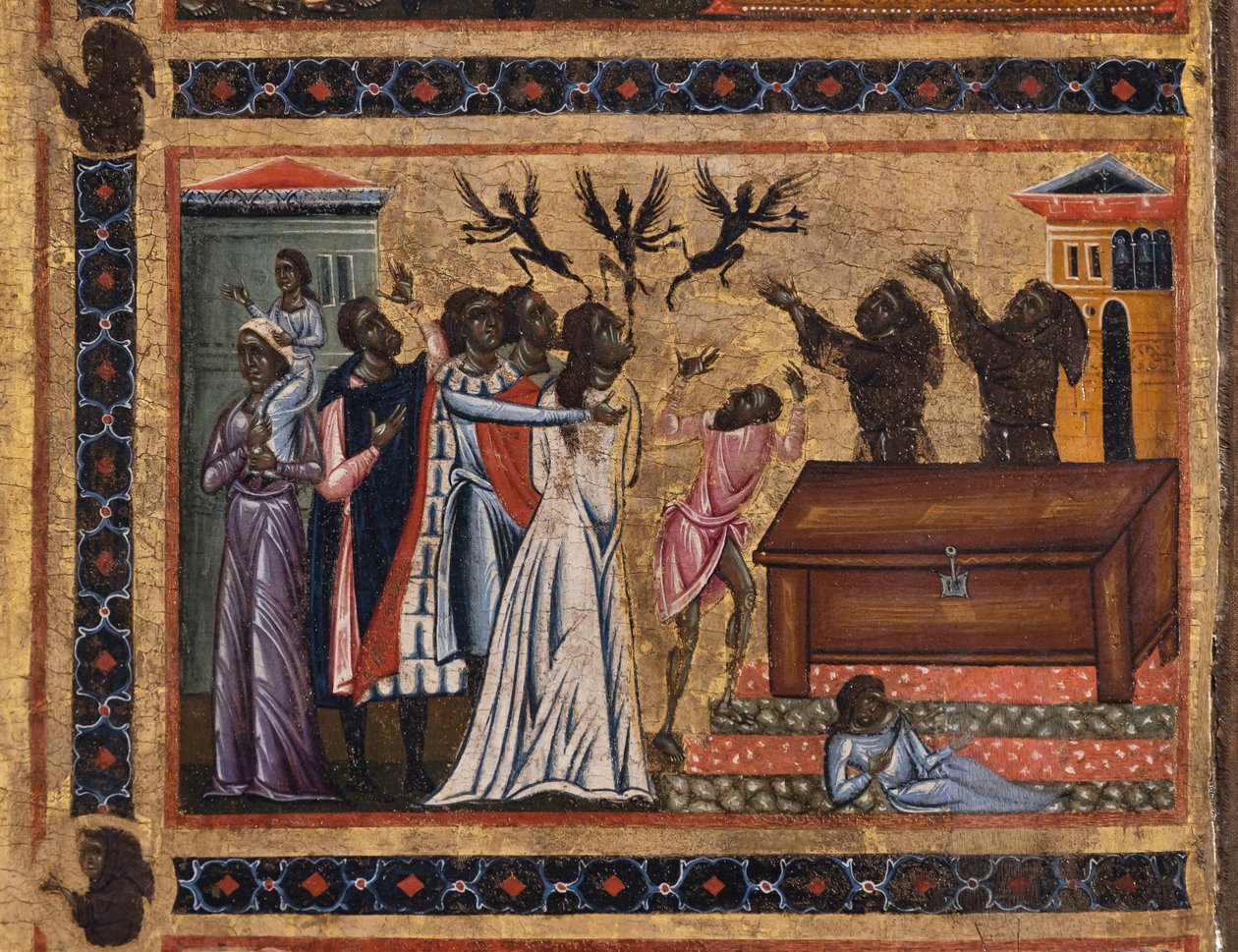 Bardi St Francis altartavla och tjugo berättelser om hans liv, Bardi Chapel, detalj av Coppo di Marcovaldo