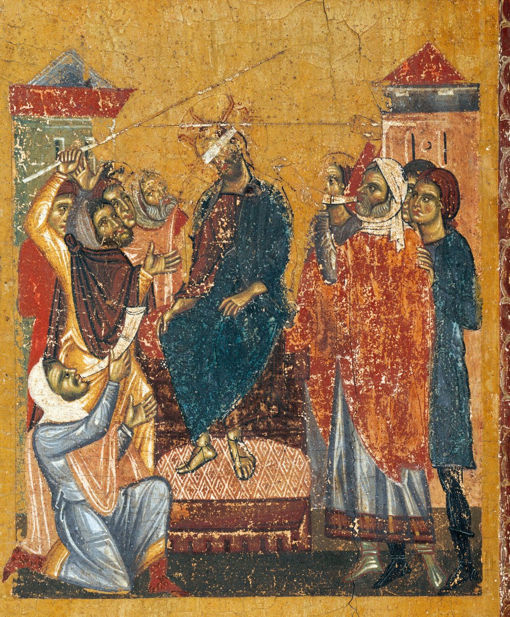 Krucifix av Coppo di Marcovaldo (ca 1220-efter 1276), detalj av Coppo di Marcovaldo