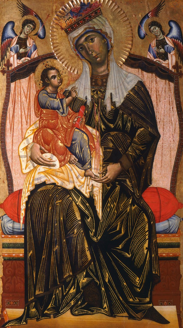 Madonna och barn, av Coppo di Marcovaldo (ca 1220-efter 1276) av Coppo di Marcovaldo