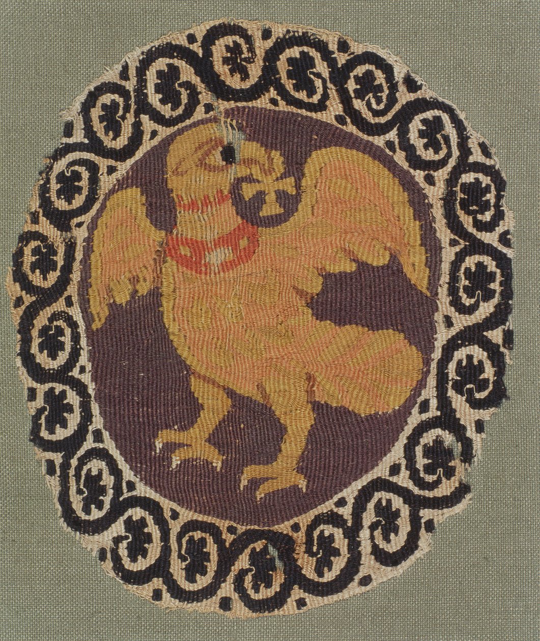 Tapetvävd rundel från en tunika (linne och ull) av Coptic