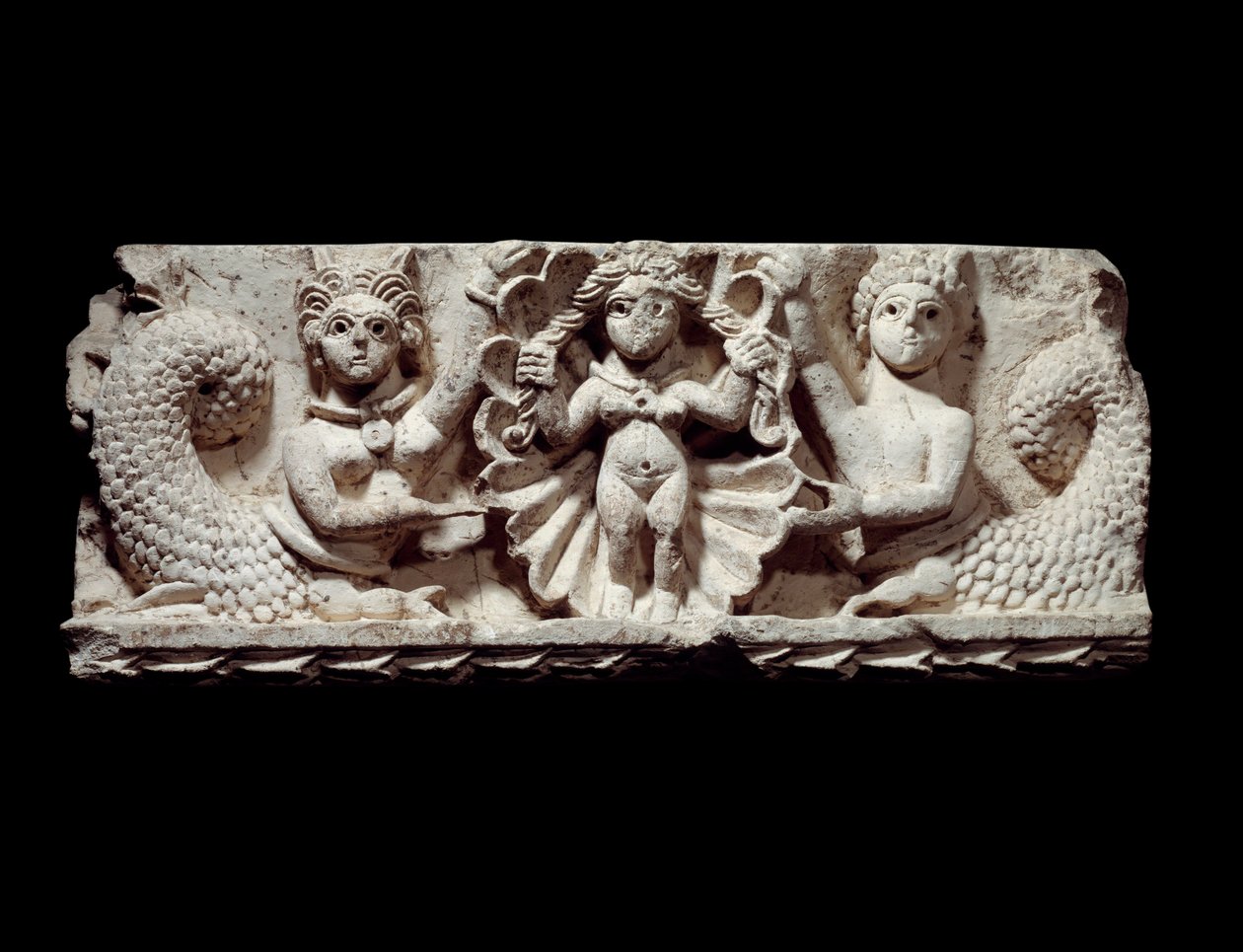 Koptisk konst: Venus födelse (Aphrodite). kalkstensrelief från Egypten. 500-talet e.Kr. Sön 0,71x0,29 m Paris, Louvren av Coptic