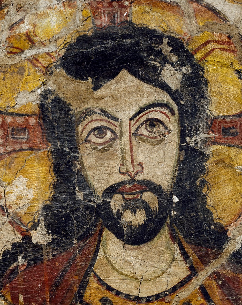 Kristi huvud understödd av två änglar, 600-700-talet (detalj av 922031) av Coptic Coptic