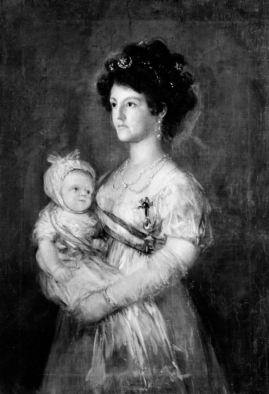 Infanta Maria Luisa 1782-1824 och hennes son Carlos Luis 1799-1883. av Copy after Goya