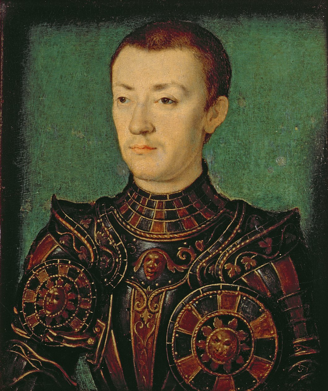Porträtt av en adelsman i rustning av Corneille de Lyon