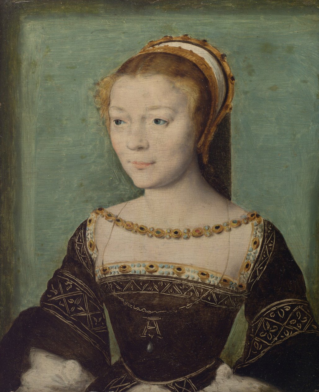 Anne de Pisseleu, hertiginna av Etampes, ca 1535-40 av Corneille de Lyon attr. to Corneille de Lyon attr. to