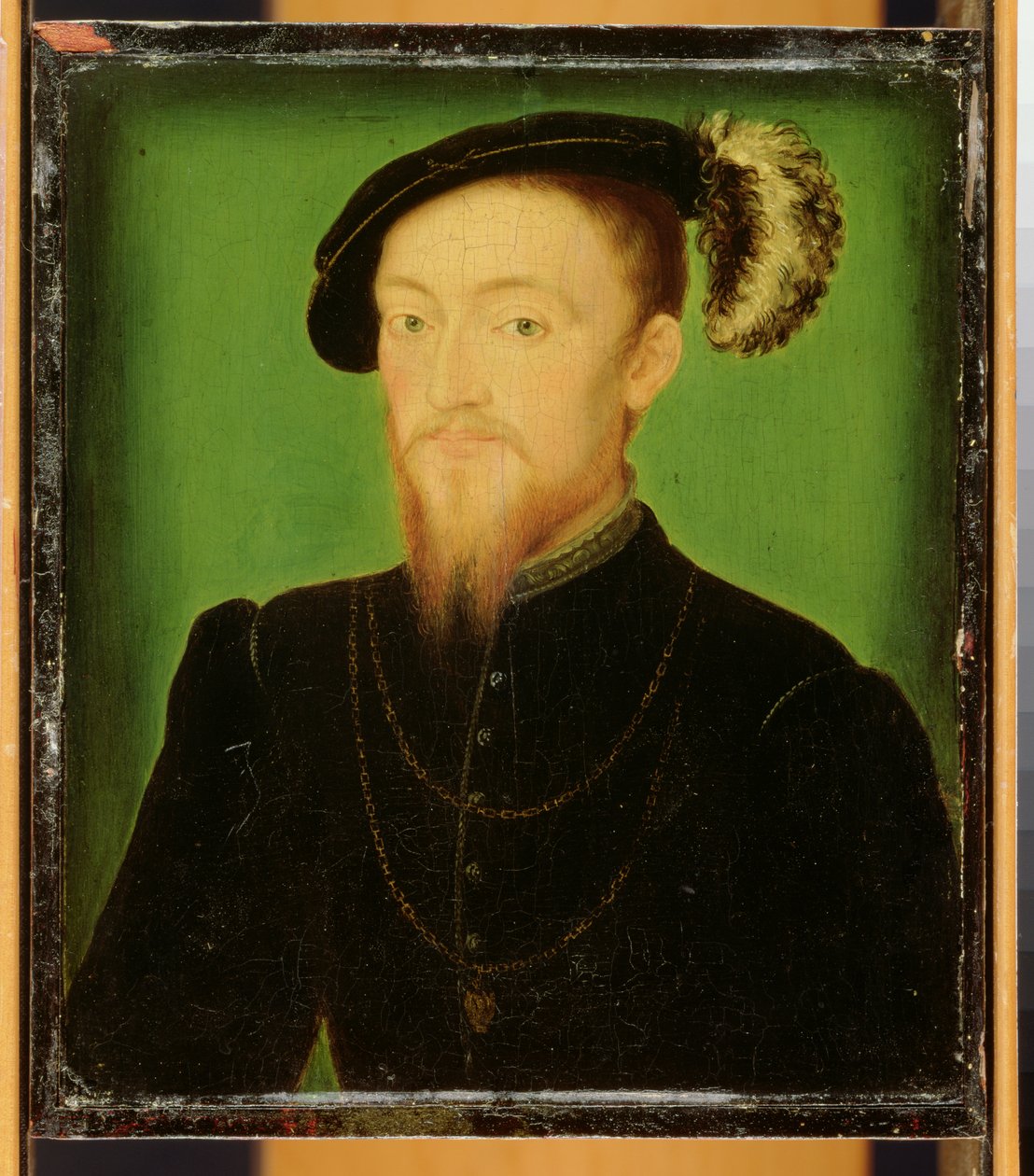 Man med en fjäder i hatten av Corneille de Lyon