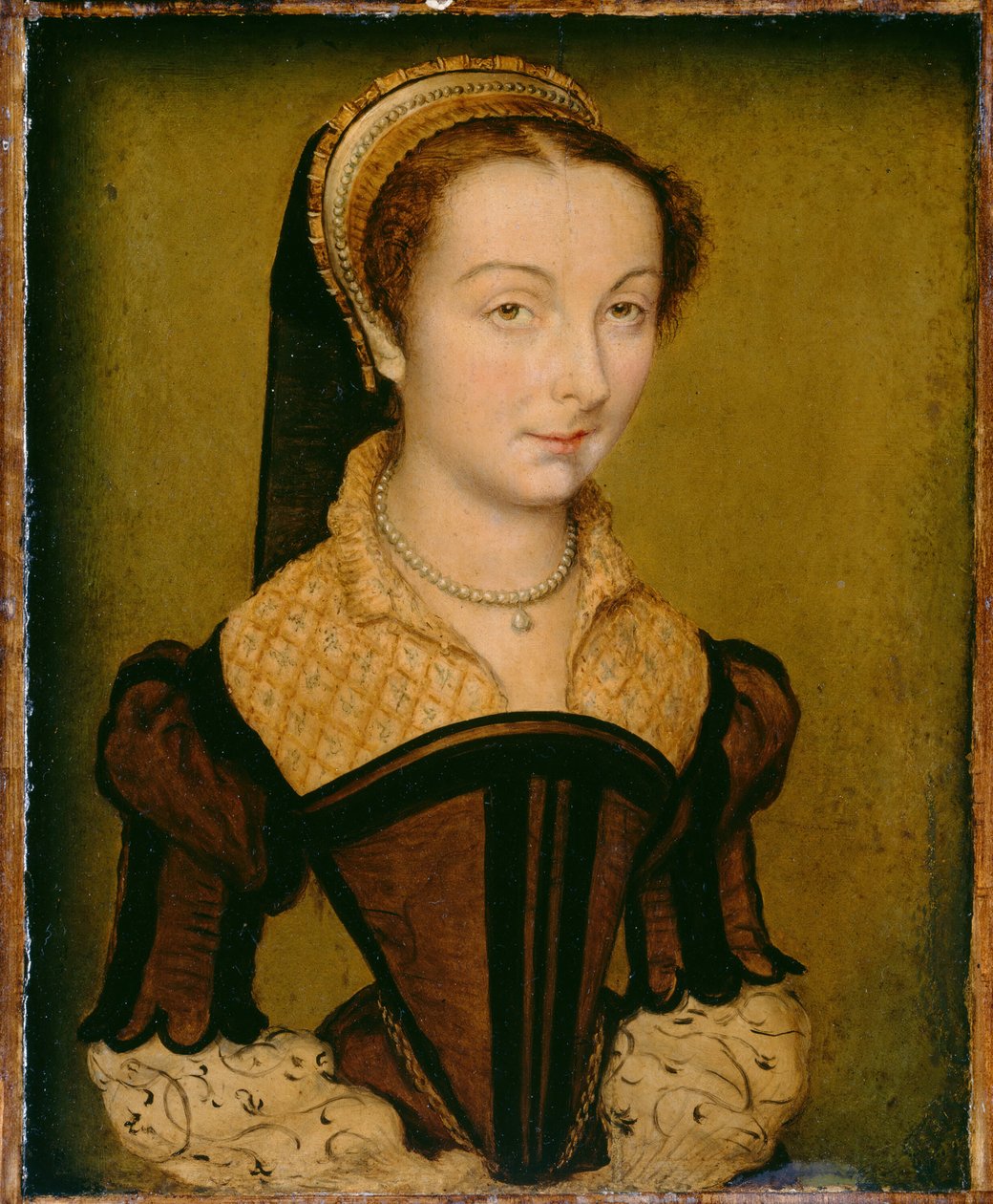 Porträtt av Louise de Halluin, damen av Cipierre, ca. 1555. av Corneille de Lyon