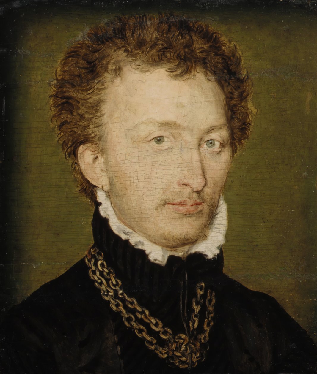 Porträtt av en man med en guldkedja. av Corneille de Lyon
