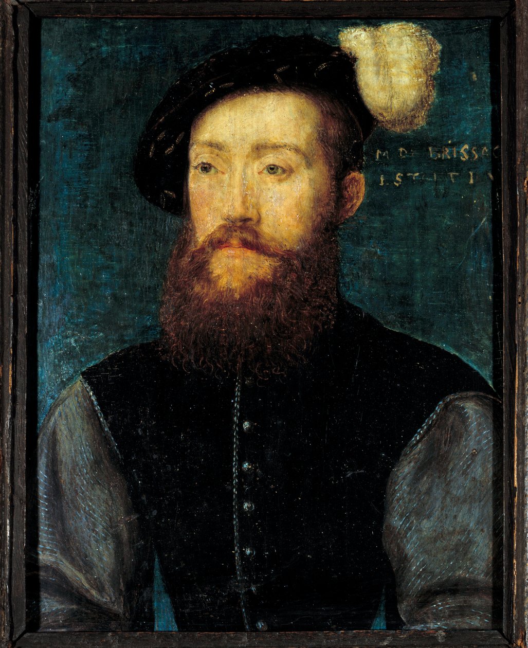 Porträtt av Charles de Cosse, greve av Brissac (Cosse-Brissac) Trämålning av Corneille De Lyon (Corneille de La Haye) (1500/1510-1574) av Corneille de la  Haye