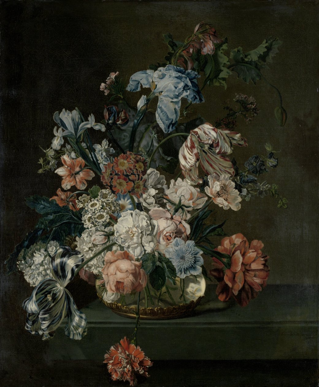 Stilleben med blommor av Cornelia van der Mijn (signed by artist)