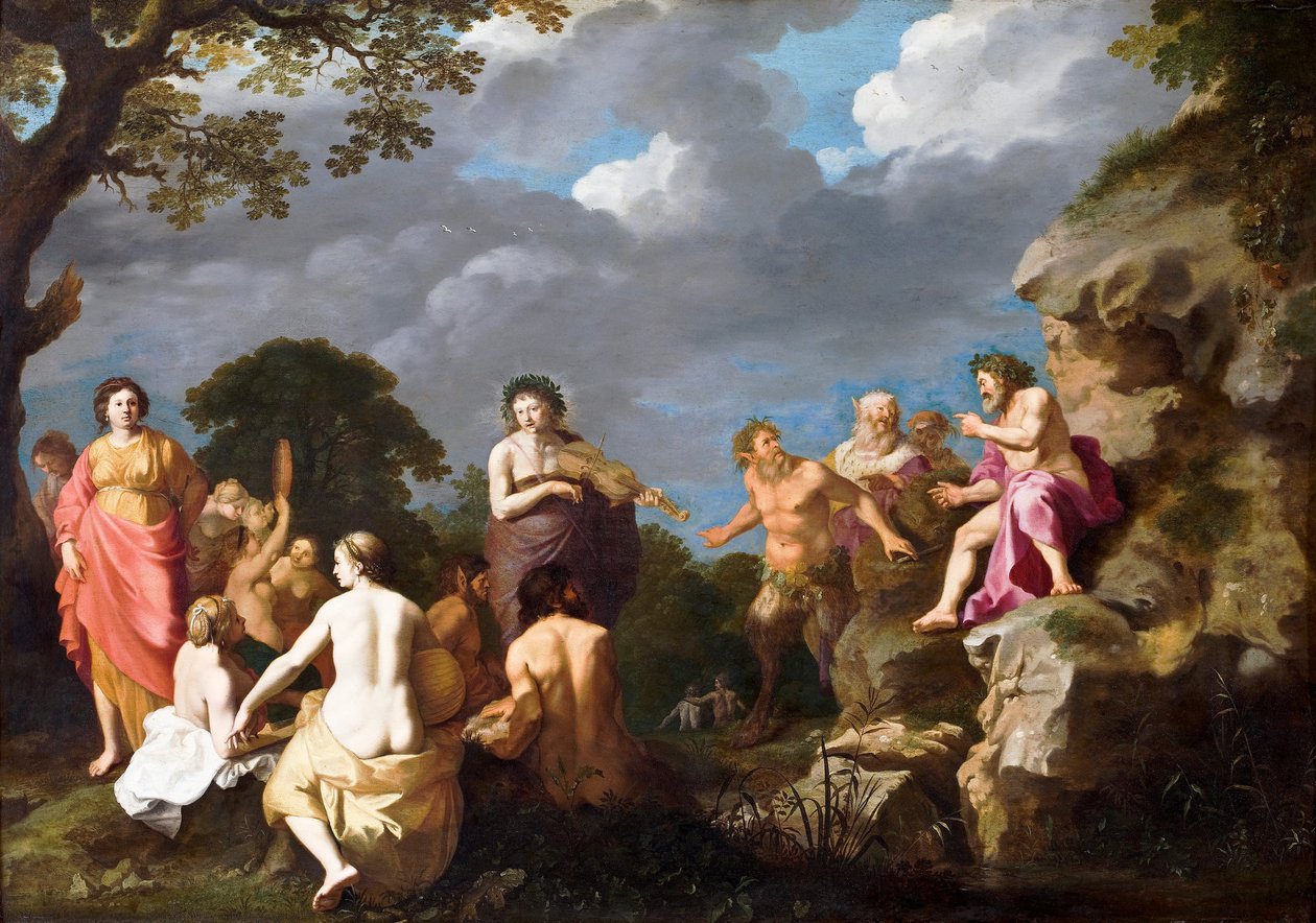 The Musical Contest between Apollo and Marsyas av Cornelis van Poelenburch