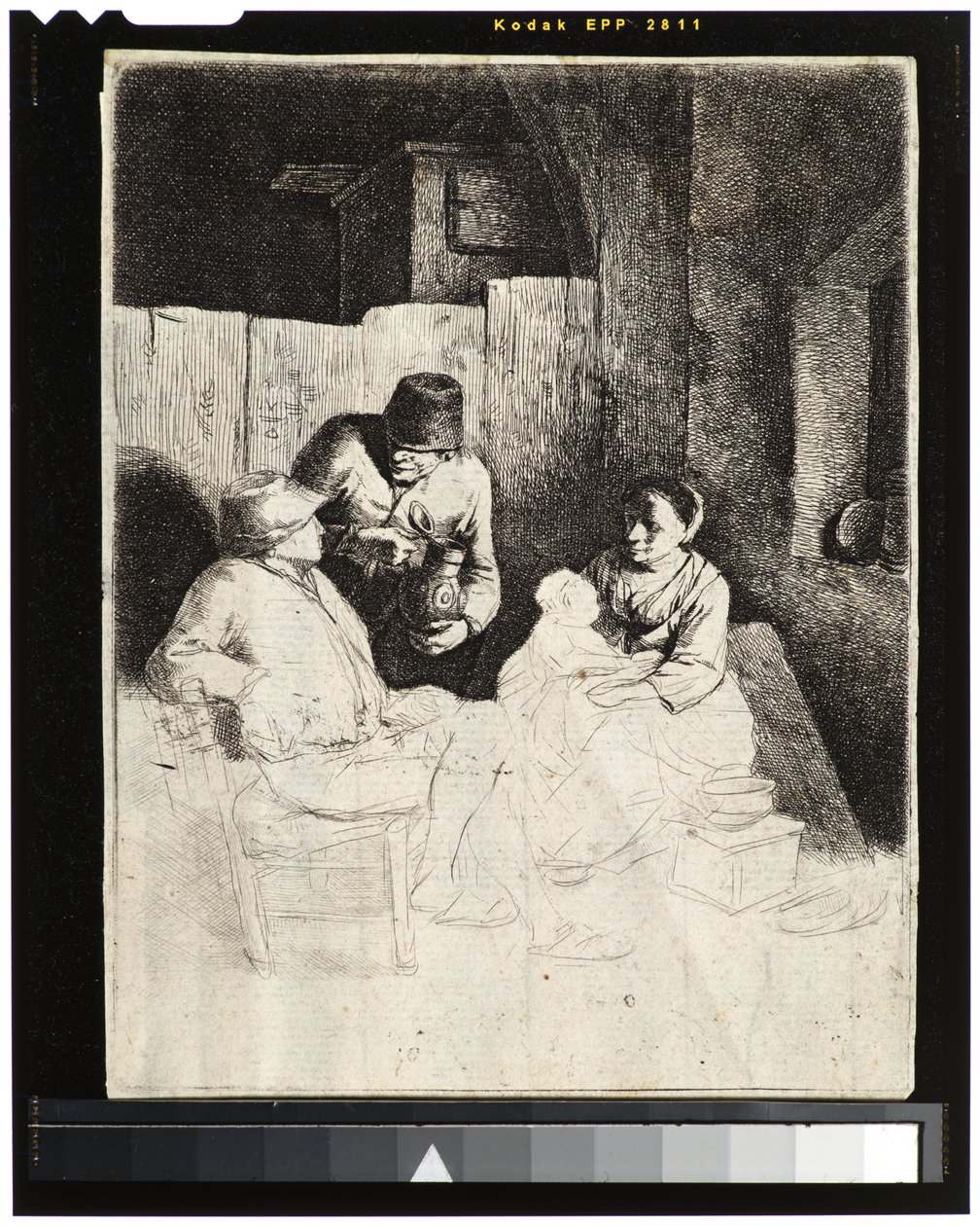 Mor och barn med bönder på en krog av Cornelis Pietersz Bega