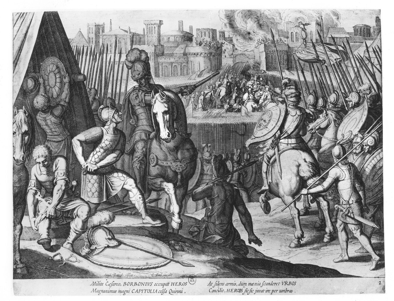 Karl III, hertig av Bourbon vid plundringen av Rom 1527 av Cornelis Boel