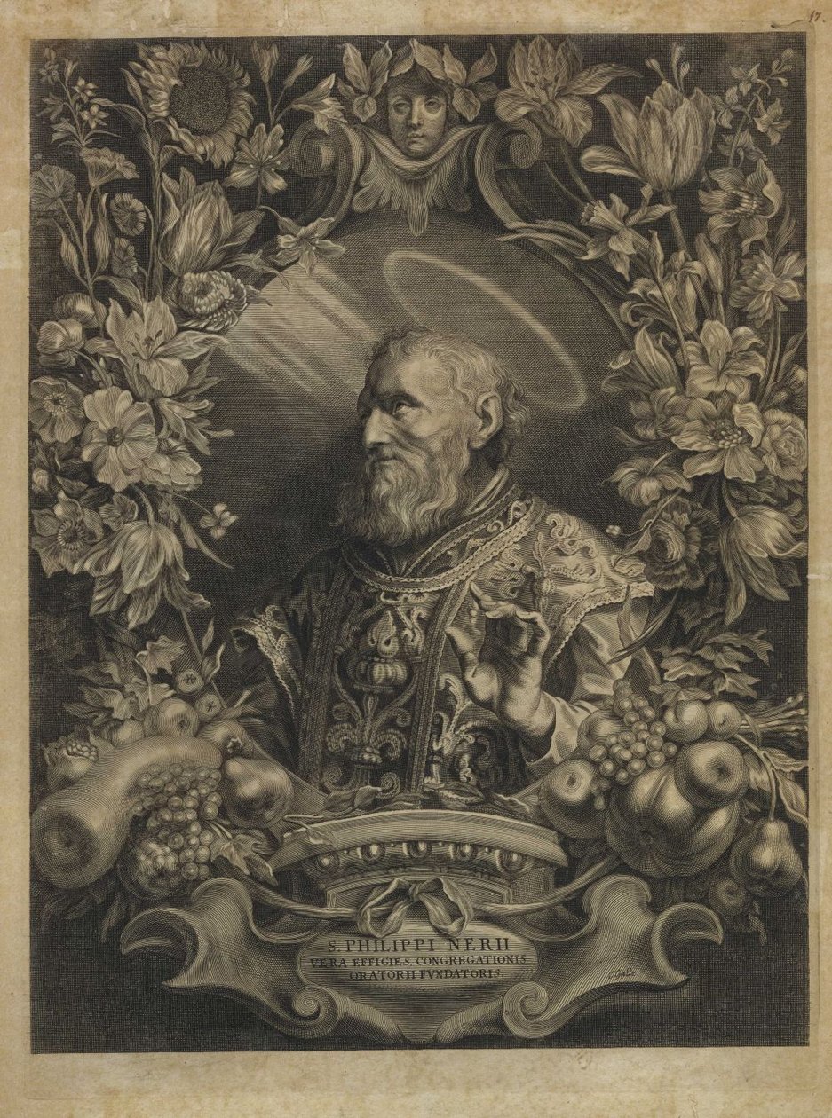 Saint Philip Neri S. Philippi Nerii vera effigies congregationis oratorii fundatoris av Cornelis Galle the Elder