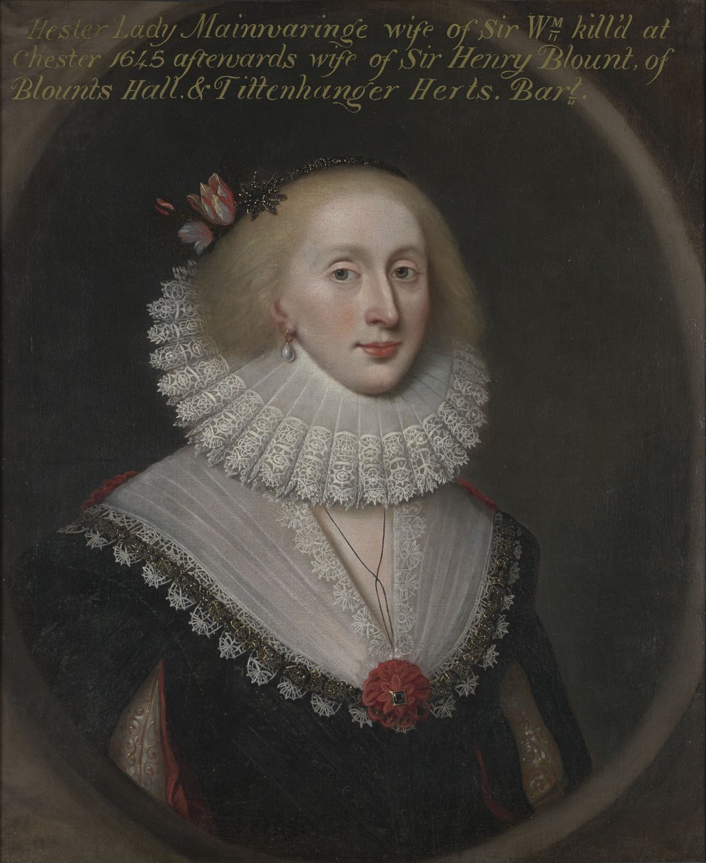 Porträtt av Hester, Lady Mainwaring, senare Lady Blount (född Wase) (cirka 1620-1678) av Cornelis Janssens van Ceulen