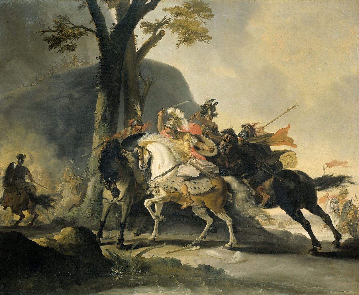 Alexander den store i slaget vid Granicusfloden 334 f.Kr. mot perserna, 1737 av Cornelis Troost