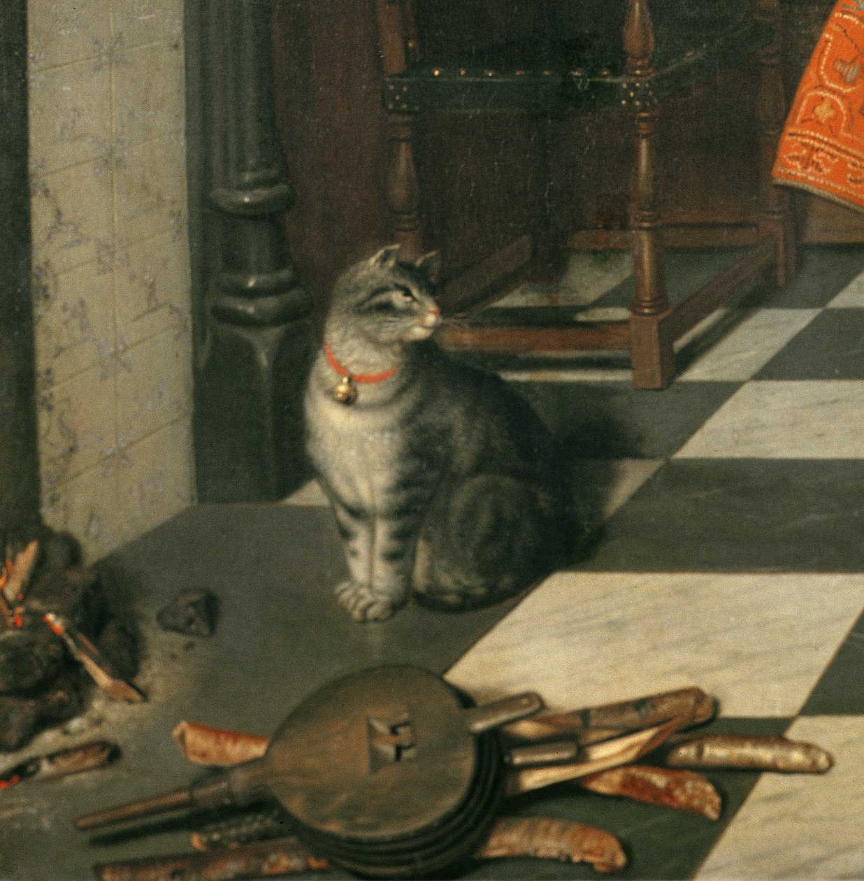 The Chess Players, ca 1670 (detalj av 17227) av Cornelis de Man