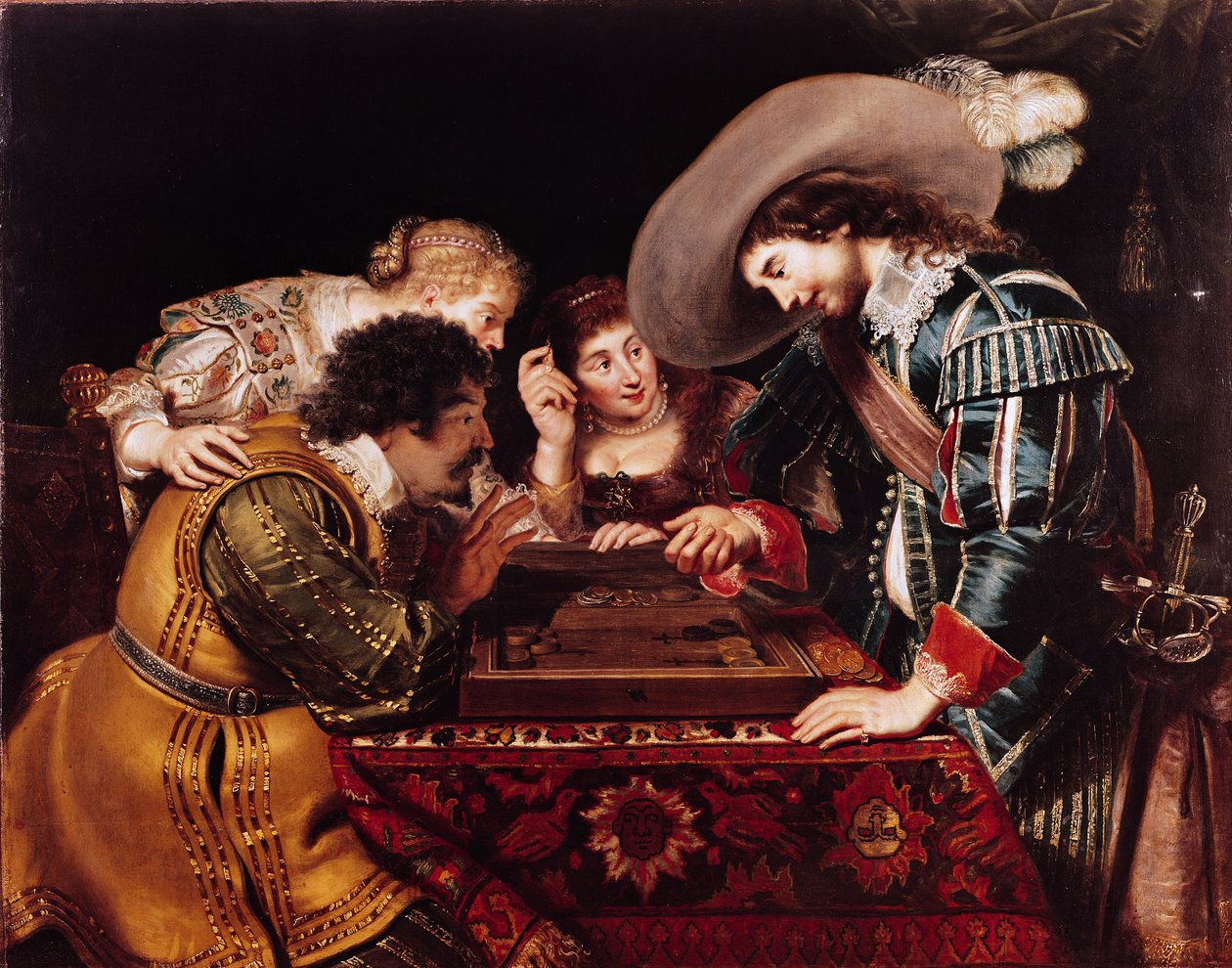 Spelet Backgammon av Cornelis de Vos