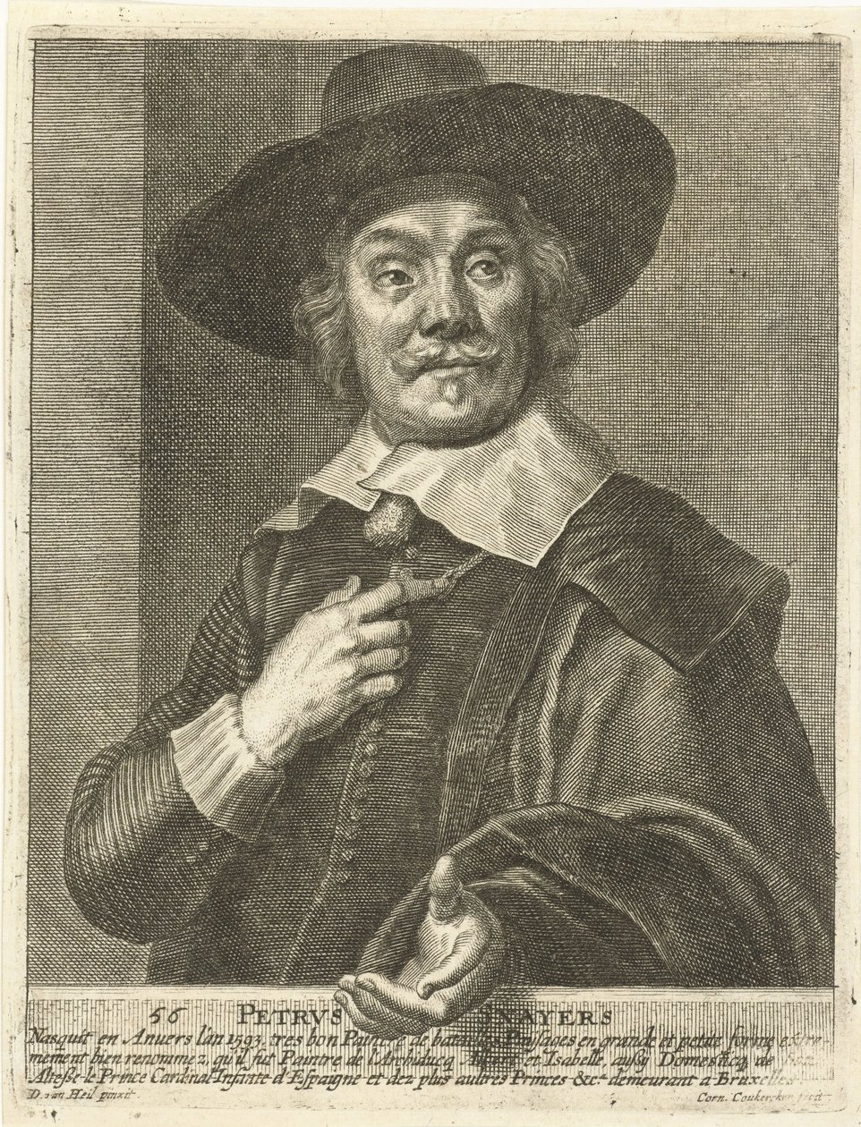 Porträtt av Pieter Snayers av Cornelius van Caukercken