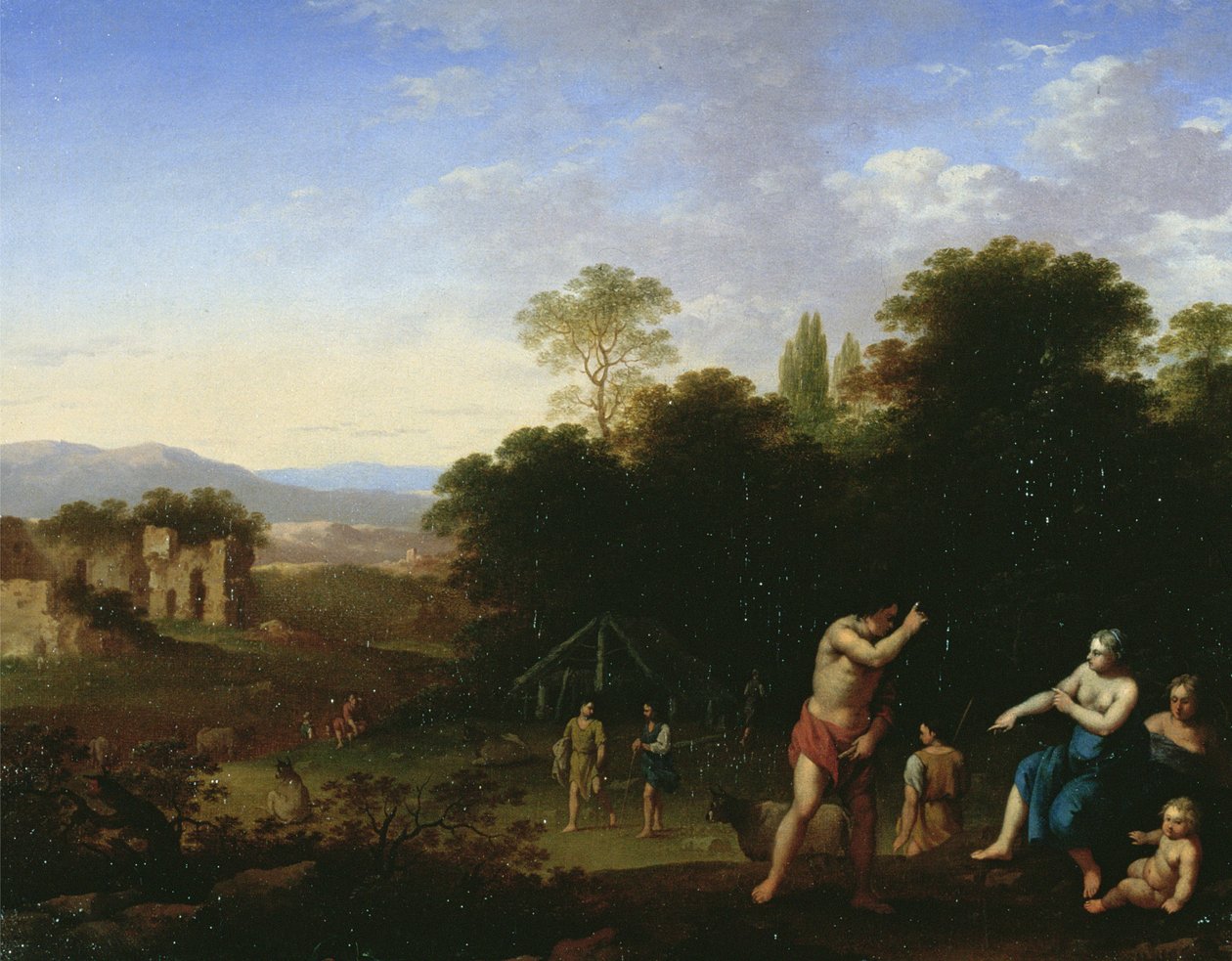 Klassiska figurer i ett landskap, ca 1630-50 av Cornelis van Poelenburgh or Poelenburch