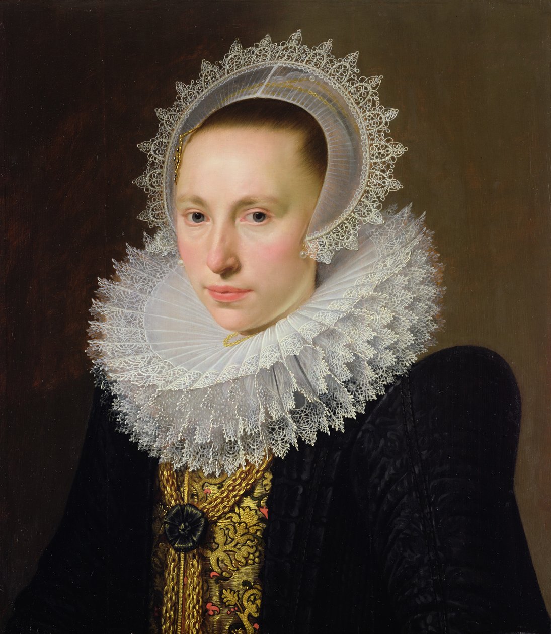 Porträtt av en dam av Cornelis van der Voort