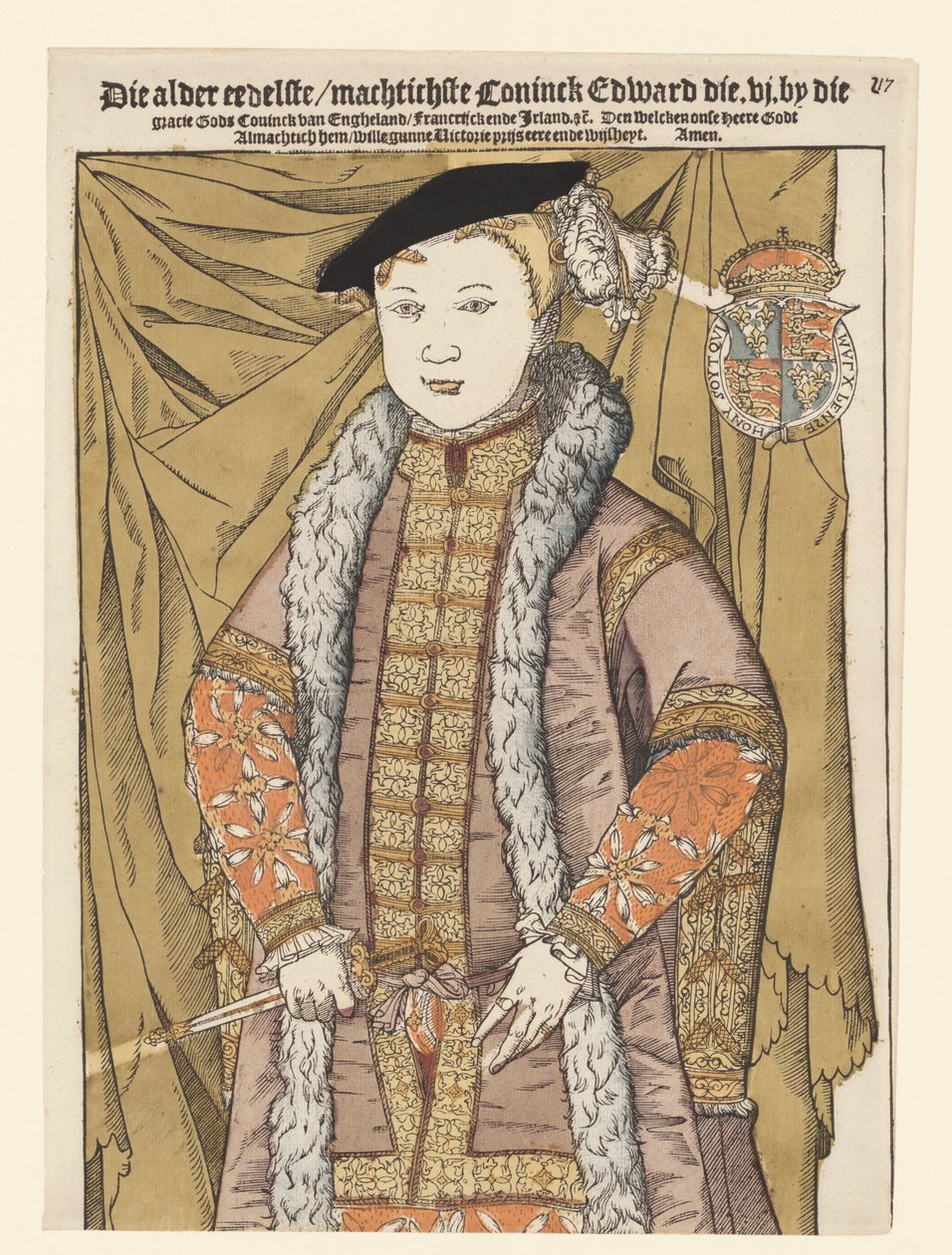 Porträtt av Edward VI av England av Cornelis Anthonisz. (manner of)