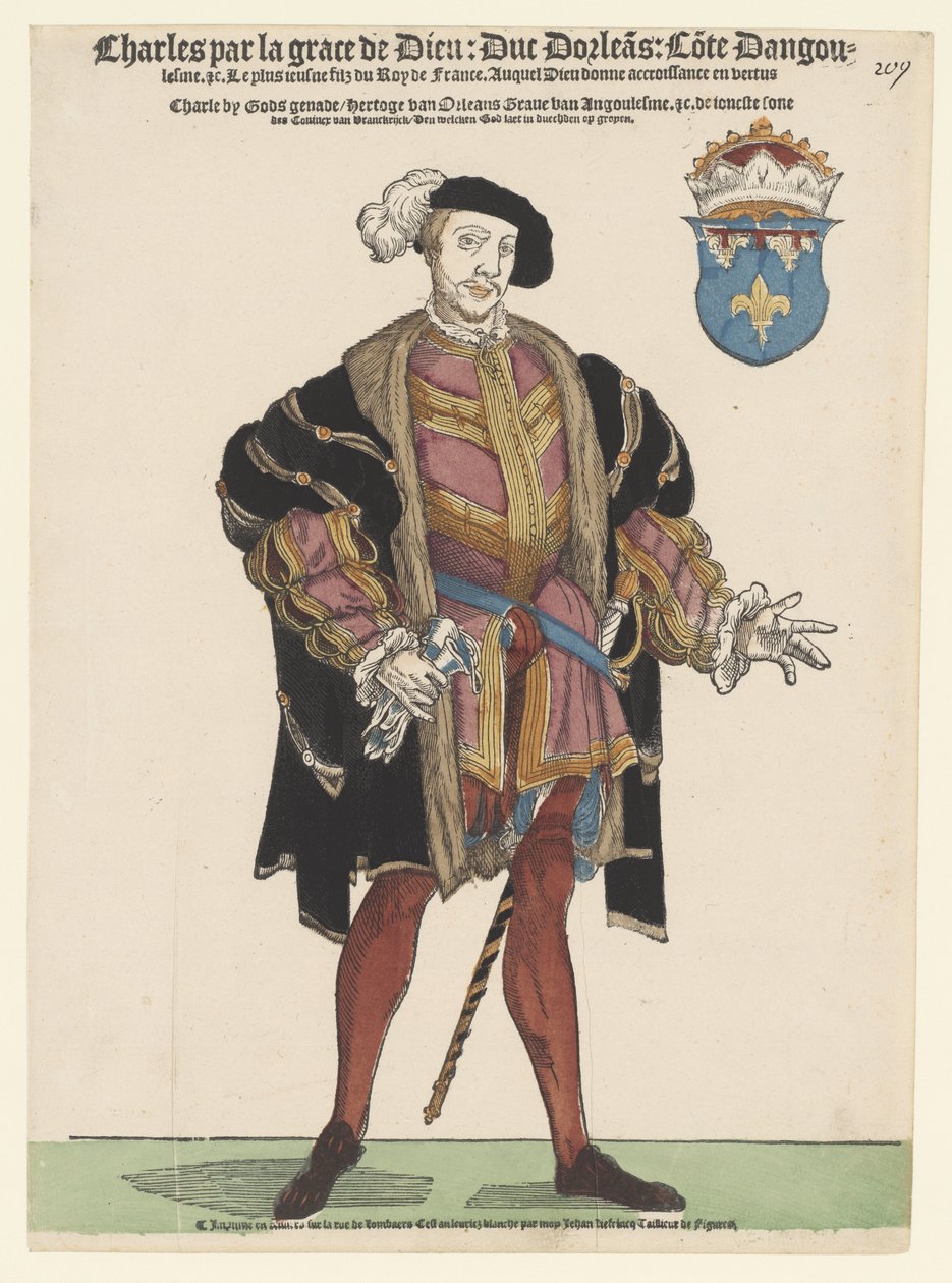 Porträtt av Karl av Orléans av Cornelis Anthonisz. (manner of)