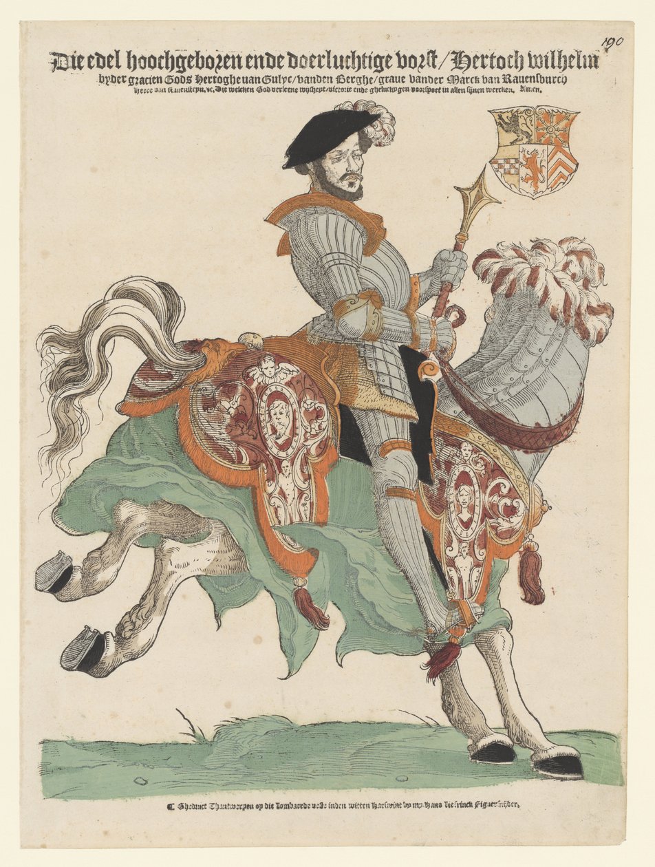 Porträtt av hertig Willem van Cleves, Jülich och Berg, greve av Mark, Lord of Ravenstein till häst av Cornelis Anthonisz. (manner of)