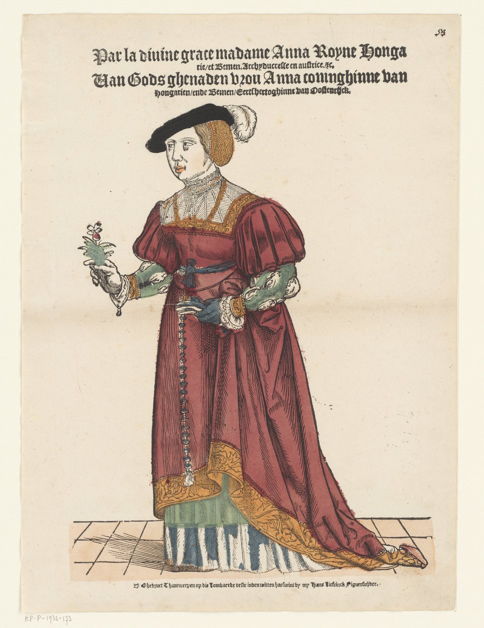 Porträtt av Anna av Österrike av Cornelis Anthonisz. (possibly)