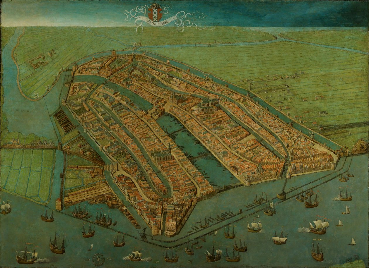 Fågelperspektiv över Amsterdam av Cornelis Anthonisz.