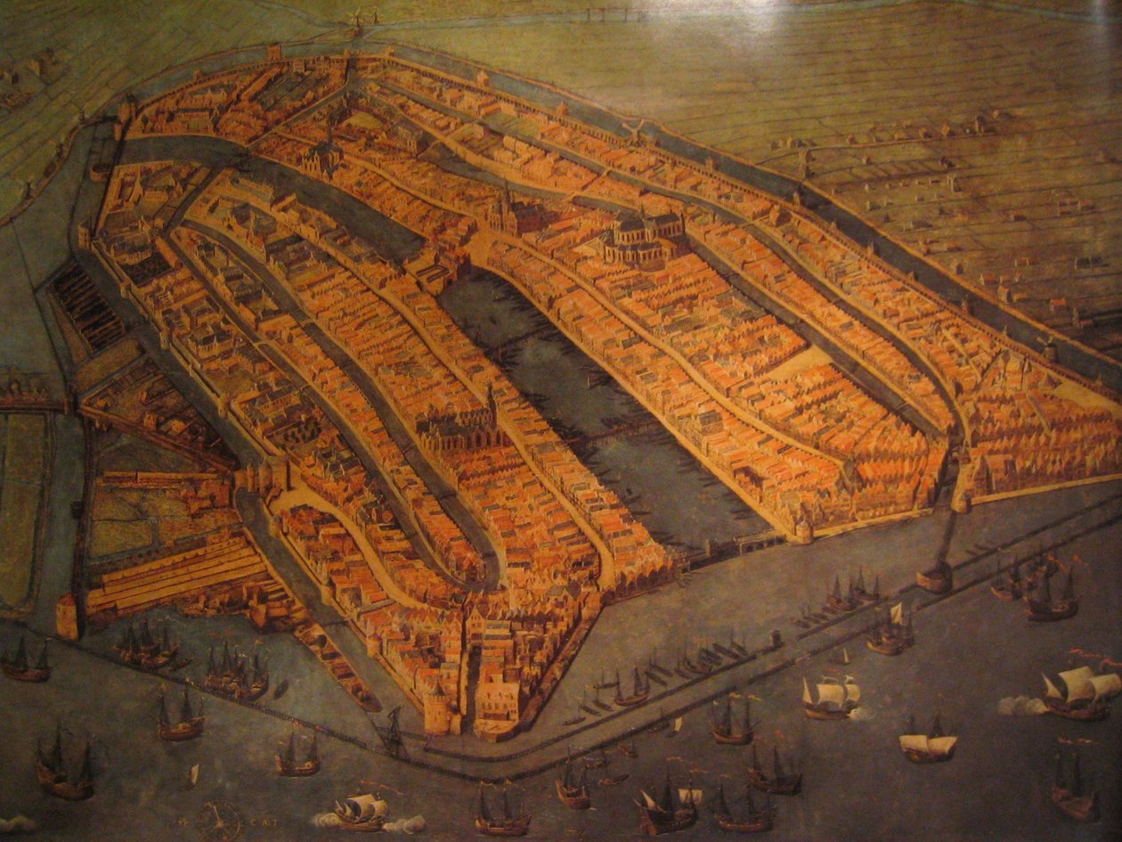 Fågelperspektiv över Amsterdam av Cornelis Anthonisz.