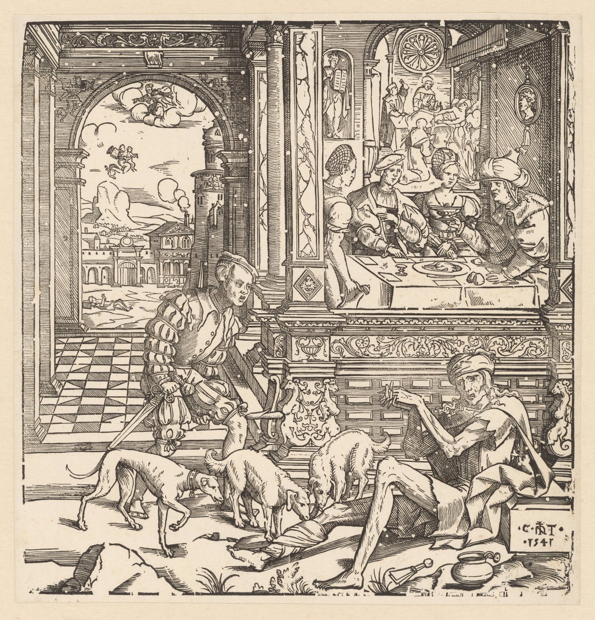 Den rike mannen och den fattige Lasarus av Cornelis Anthonisz.