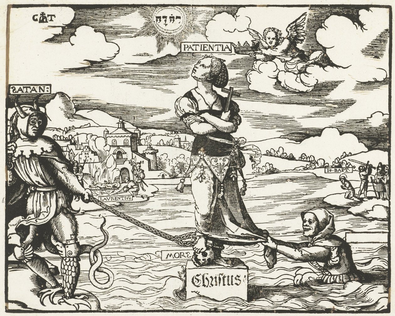 忍耐 (Patientia) 水スウェーデン語で石の上 av Cornelis Anthonisz.