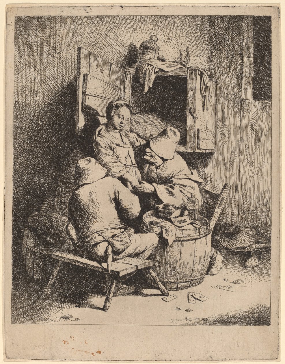 En ung gästgivares flirt av Cornelis Pietersz Bega
