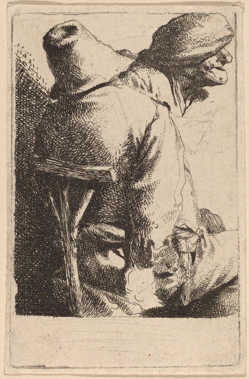 Den sittande bonden och hans fru av Cornelis Pietersz Bega
