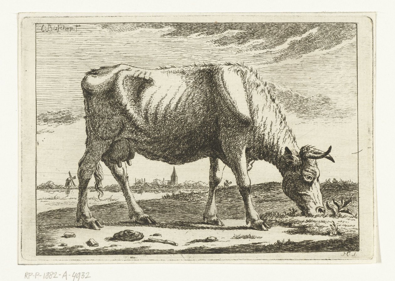 Landskap med betande ko Kor (serietitel) av Cornelis  Bisschop