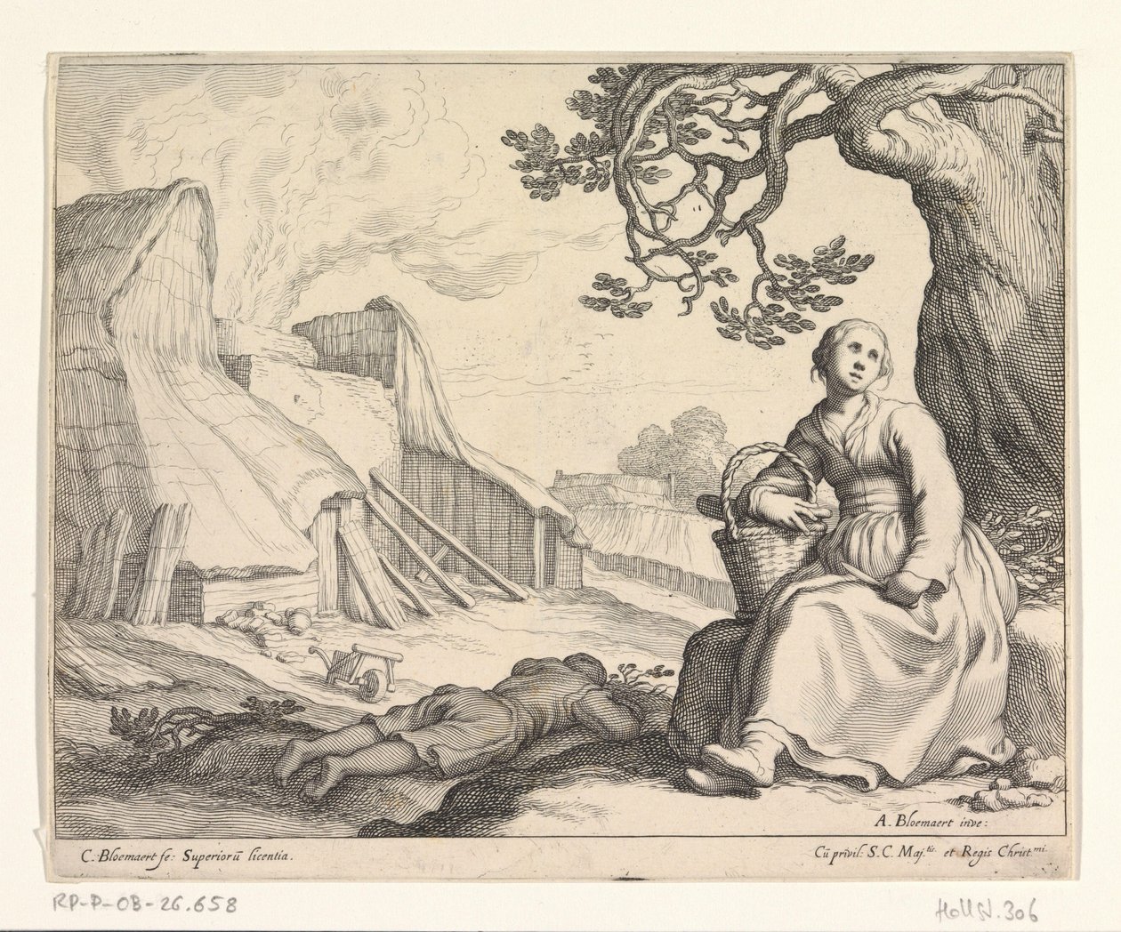 Kvinna vid en kalkugn av Cornelis Bloemaert (II)