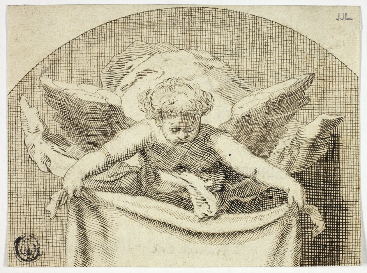 Putto Holding Sudarium av Cornelis Bloemaert