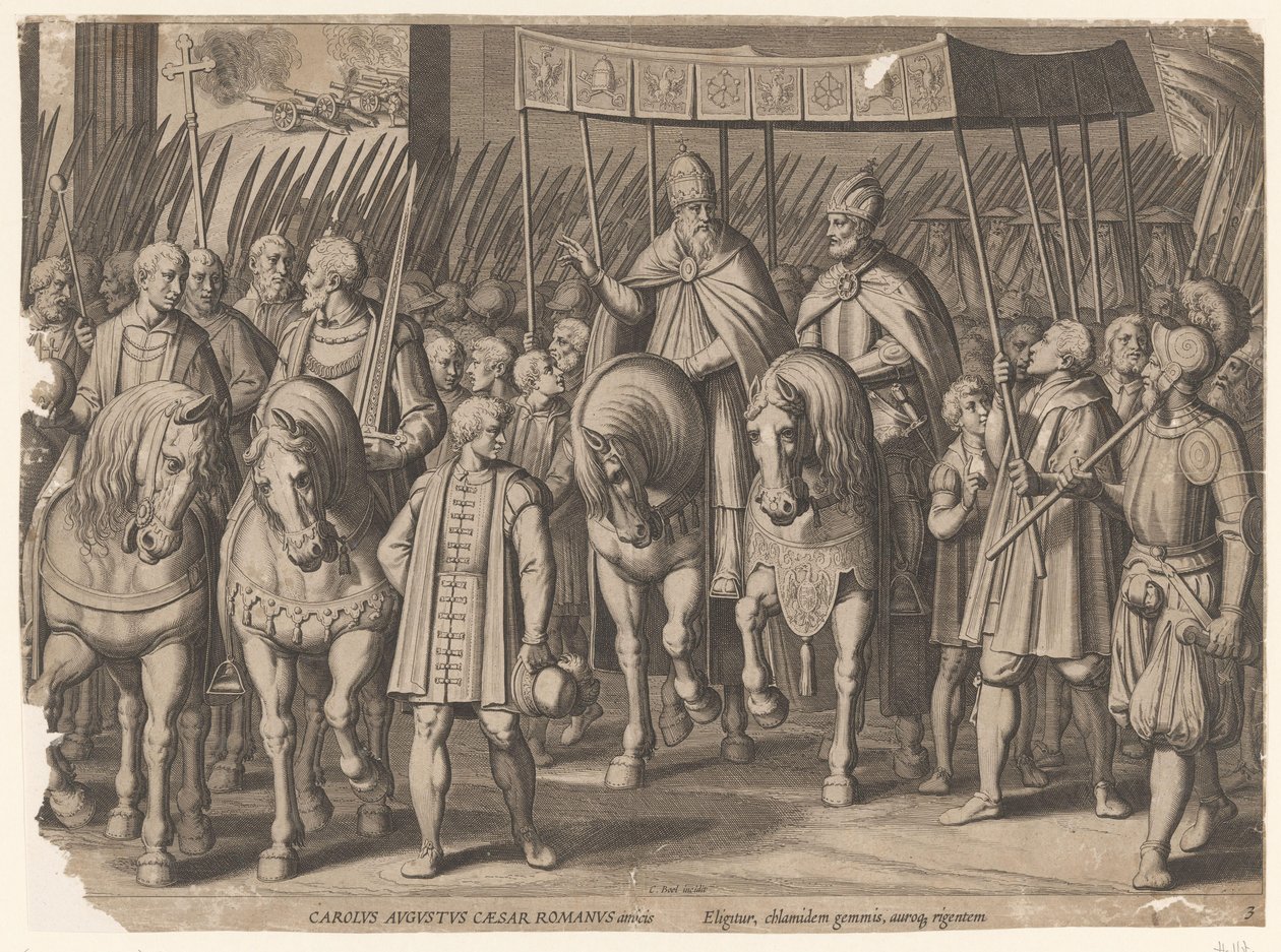Kejserlig kröning av Karl V i Bologna, 1530 Triumphs of Charles V (serietitel) av Cornelis Boel