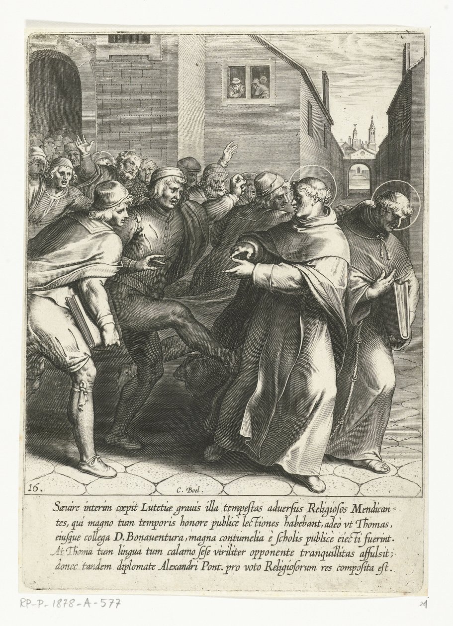 Thomas och Saint Bonaventura utvisas från universitetet Life of Saint Thomas Aquinas (serietitel) av Cornelis Boel