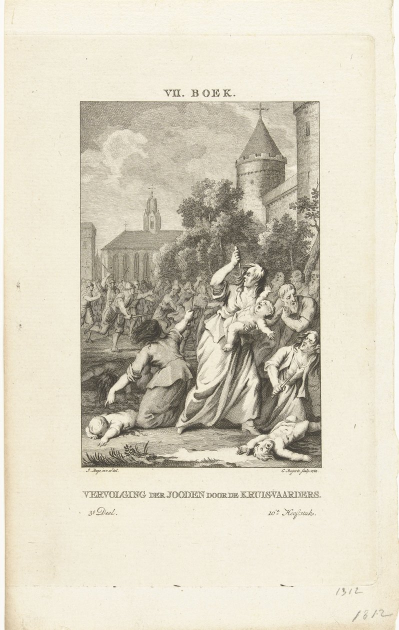 Förföljelse av judarna av korsfararna, 1784 av Cornelis Bogerts