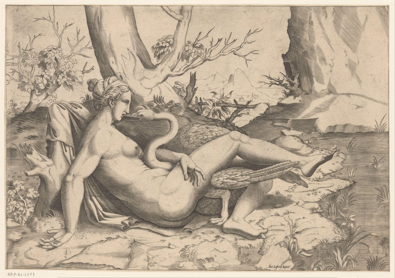 Leda och svanen av Cornelis Bos (possibly)