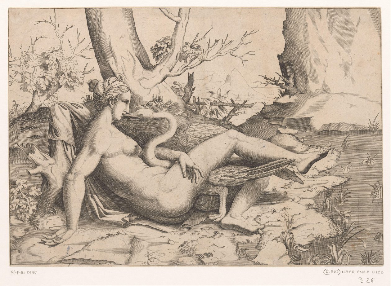Leda och svanen av Cornelis Bos (possibly)