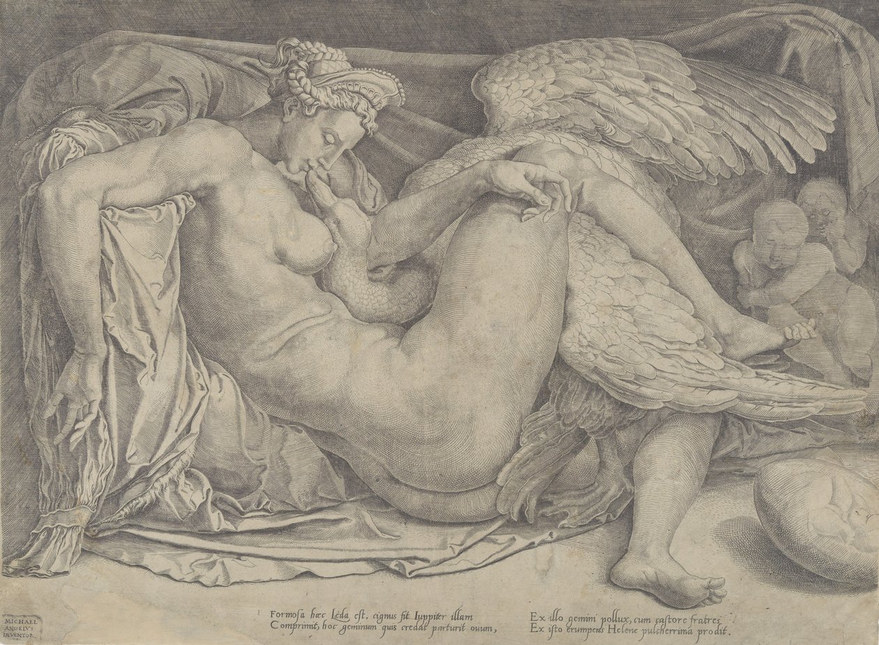 Leda och svanen, 1544-66. av Cornelis Bos