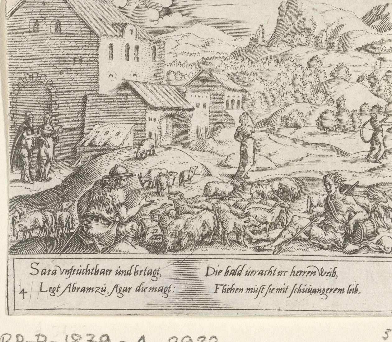 Sara kastar av sig den gravida Hagar The Life of Abraham (serietitel) av Cornelis Bos
