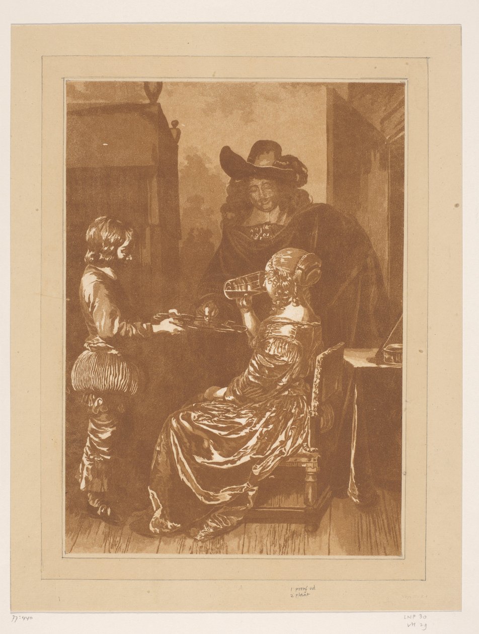 Herre och dam med page av Cornelis Brouwer