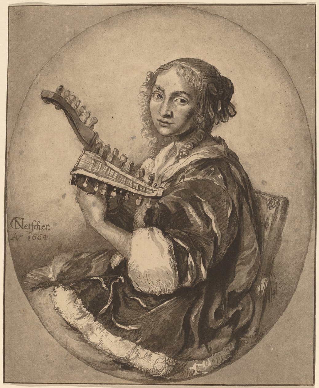 Dam med dubbelhövdad lut, 1781. av Cornelis Brouwer