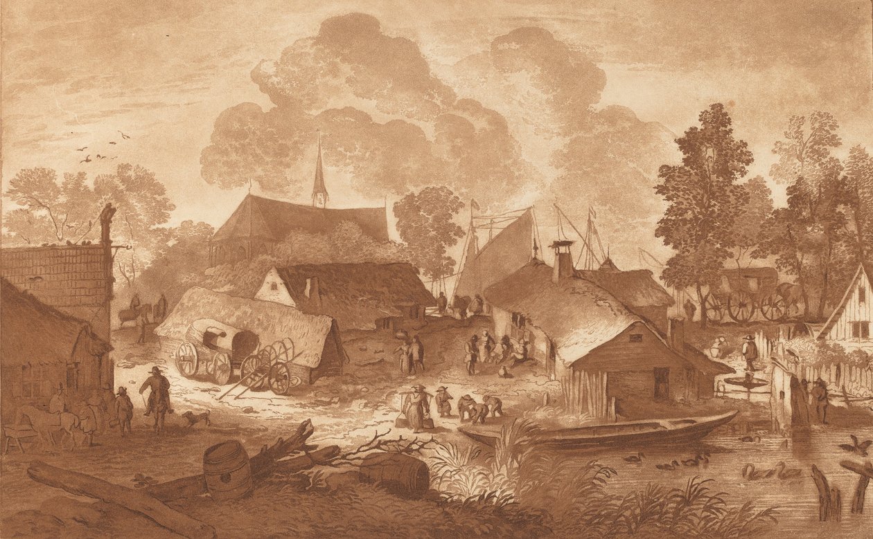 By med damm, ca. 1782. av Cornelis Brouwer
