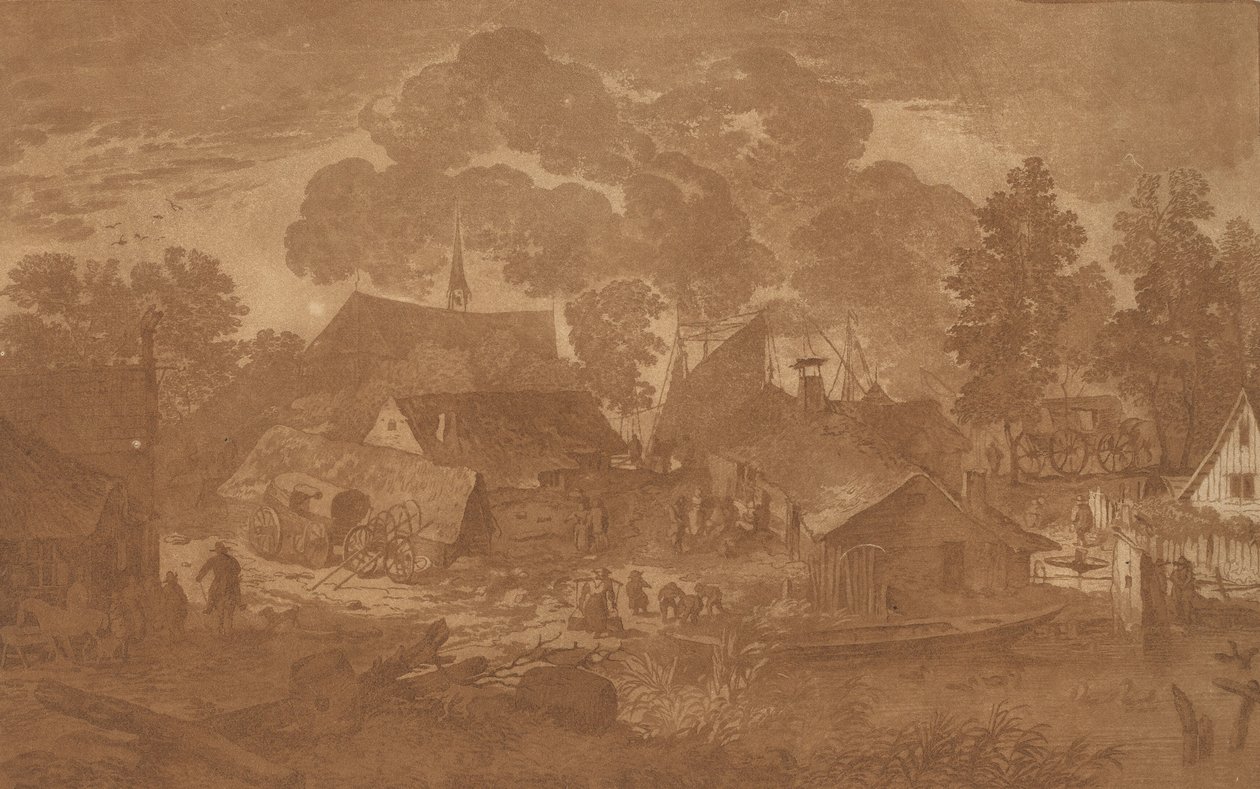 By med damm, ca. 1782. av Cornelis Brouwer