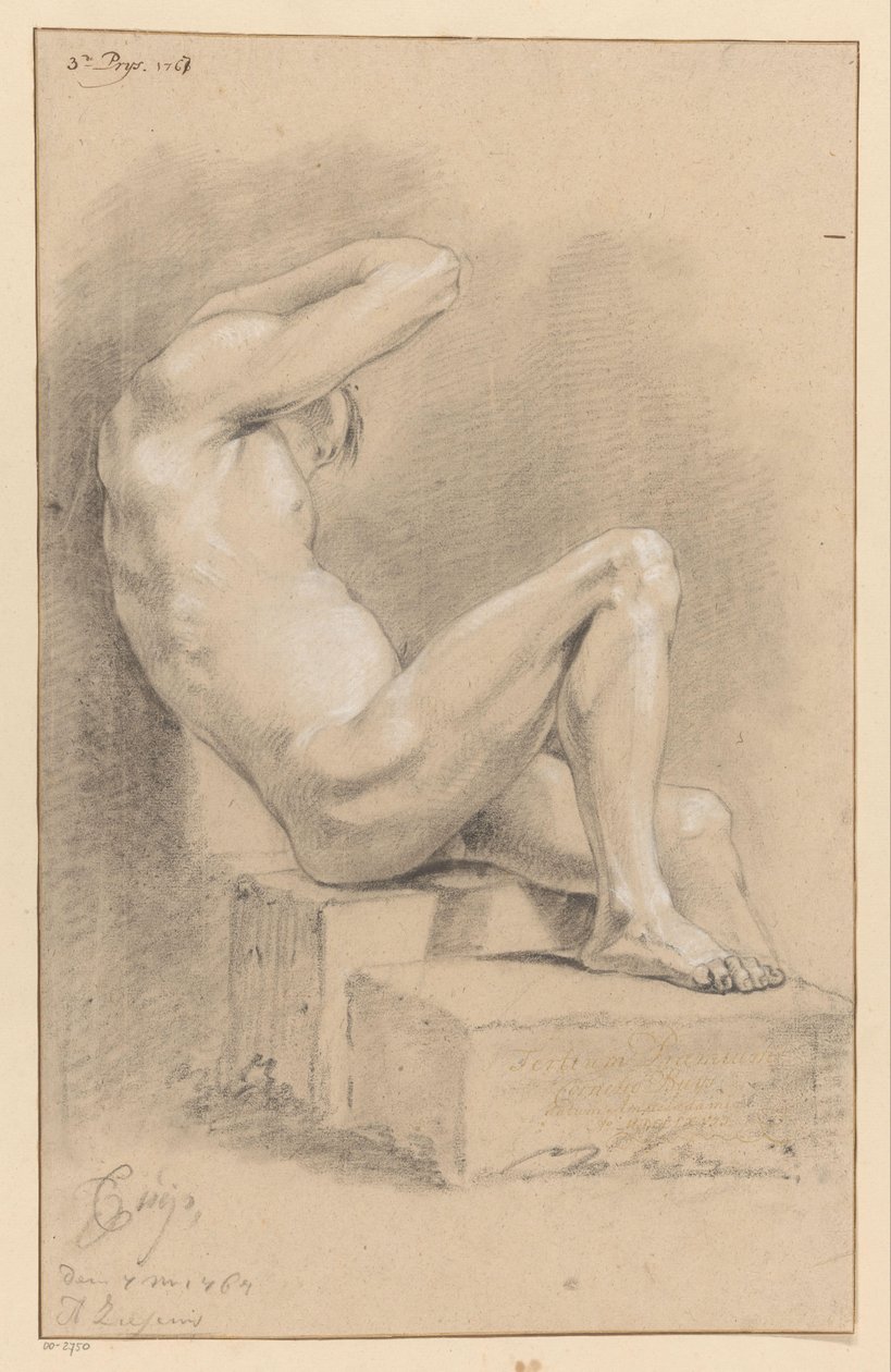 Sittande man naken, sidovy (3:e pris 1767) av Cornelis Buys